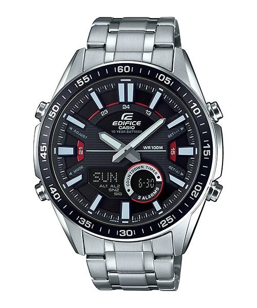 Casio Edifice Analog - Digital Black Dial Men's Watch - EFV - C100D - 1AVDF (EX438) - Zamana.pk