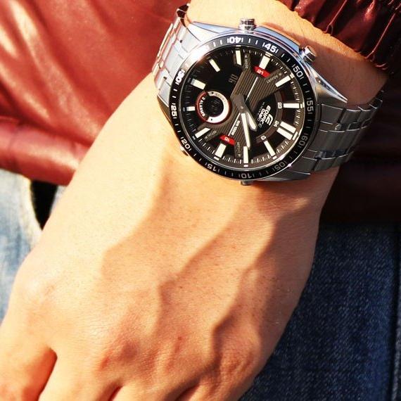 Casio Edifice Analog - Digital Black Dial Men's Watch - EFV - C100D - 1AVDF (EX438) - Zamana.pk