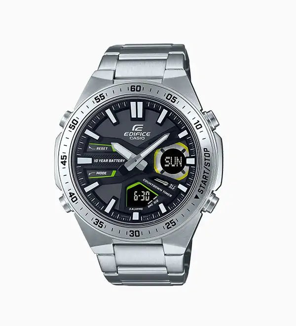 Casio Edifice Analog - Digital Black Dial Men's Watch - EFV - C110D - 1A3 - Zamana.pk Main image