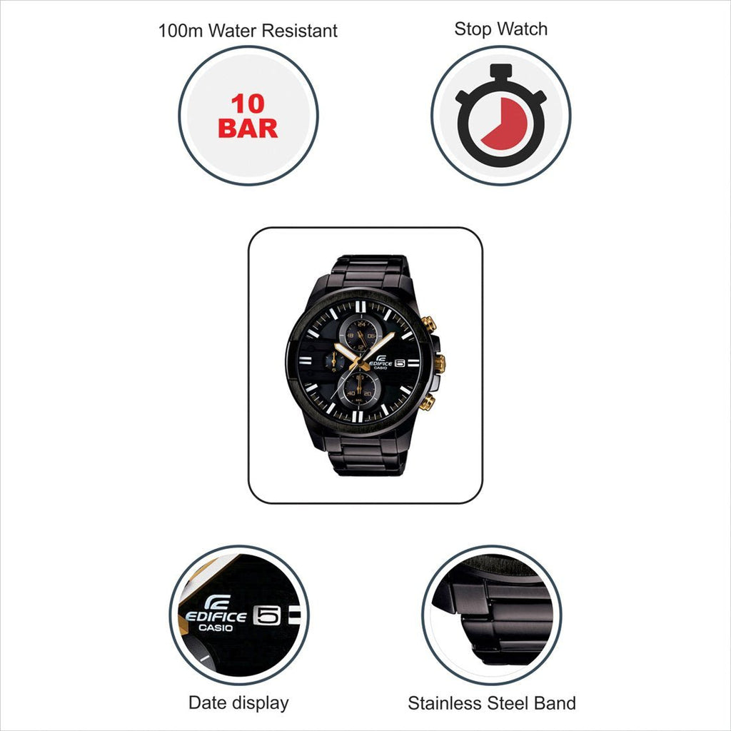 Casio Edifice Chronograph Black Dial Men's Watch - EFR - 543BK - 1A9VUDF (EX224) - Zamana.pk