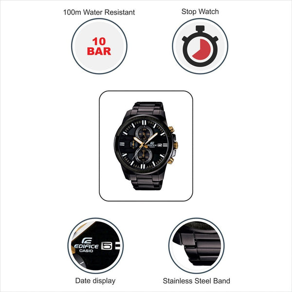 Casio Edifice Chronograph Black Dial Men's Watch - EFR - 543BK - 1A9VUDF (EX224) - Zamana.pk