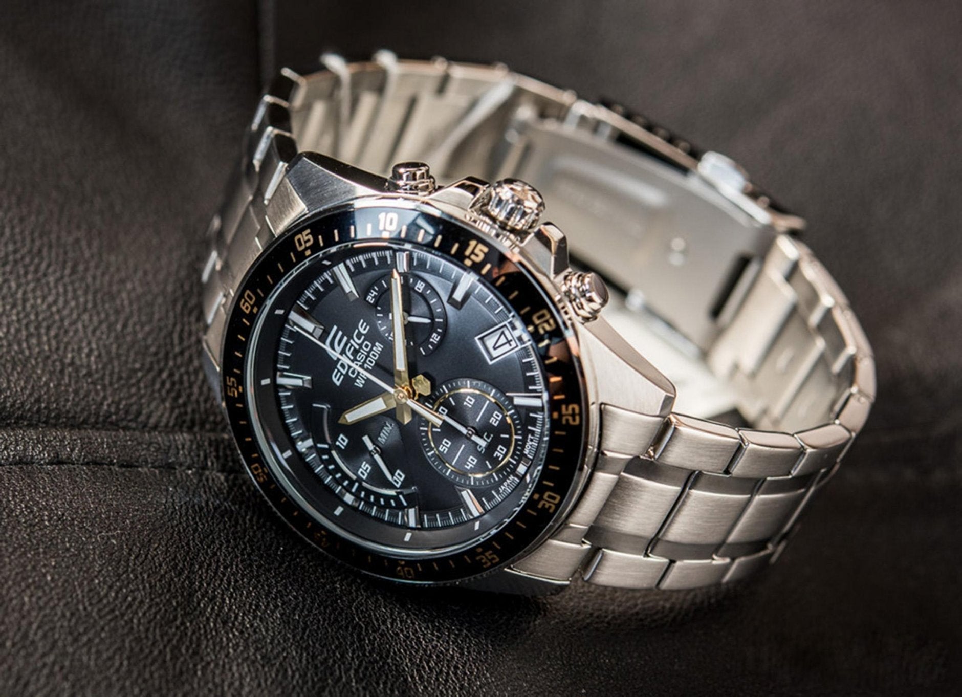 Casio Edifice Chronograph Black Dial Men's Watch - EFV - 540D - 1A9VUDF - Zamana.pk