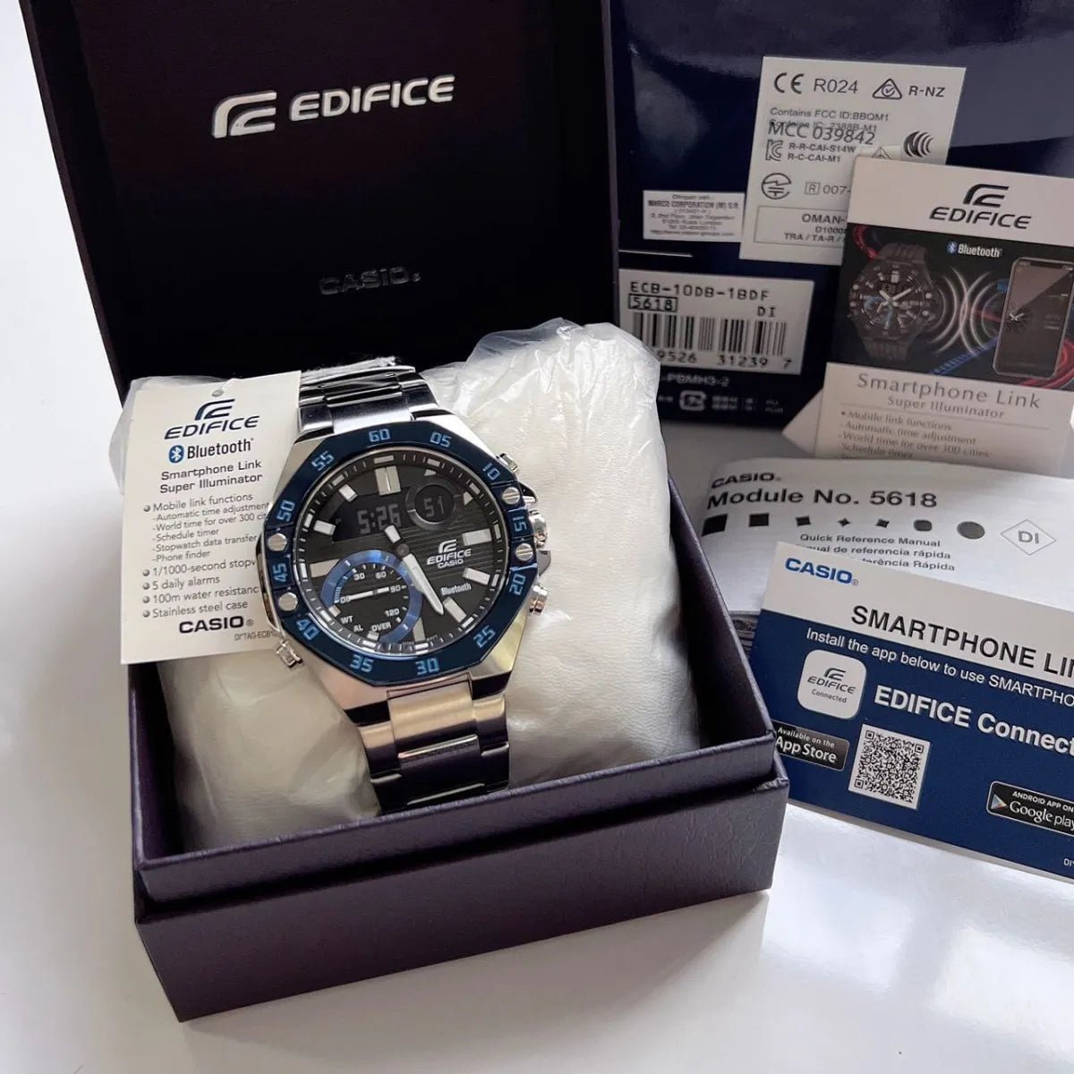 CASIO EDIFICE ECB - 10DB - 1B STAINLESS STEEL BAND MEN WATCH - Zamana.pk