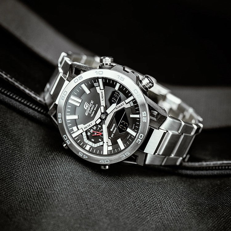 Casio Edifice ECB - 2000D - 1A Solar Carbon bezel Mobile Link ECB - 2000D - 1A Men's Watch - Zamana.pk
