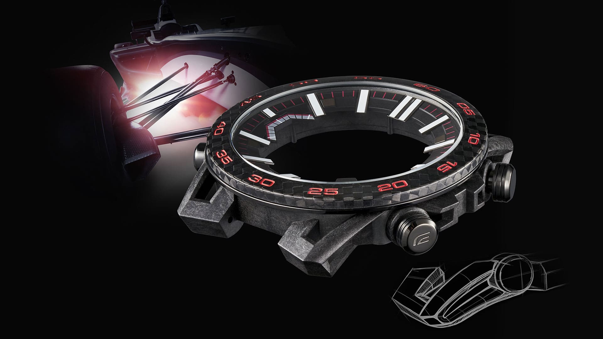 Casio Edifice ECB - 2000D - 1A Solar Carbon bezel Mobile Link ECB - 2000D - 1A Men's Watch - Zamana.pk