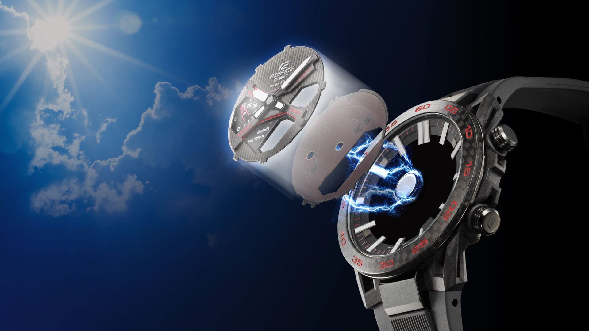 Casio Edifice ECB - 2000D - 1A Solar Carbon bezel Mobile Link ECB - 2000D - 1A Men's Watch - Zamana.pk