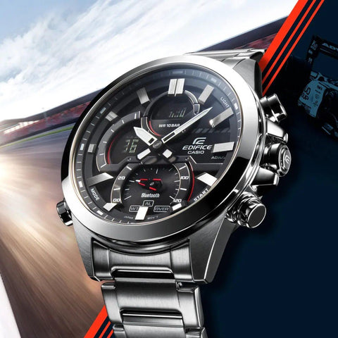 Casio Edifice ECB - 30D - 1ADF - Stainless Steel Chronograph Watch For Men - Zamana.pk