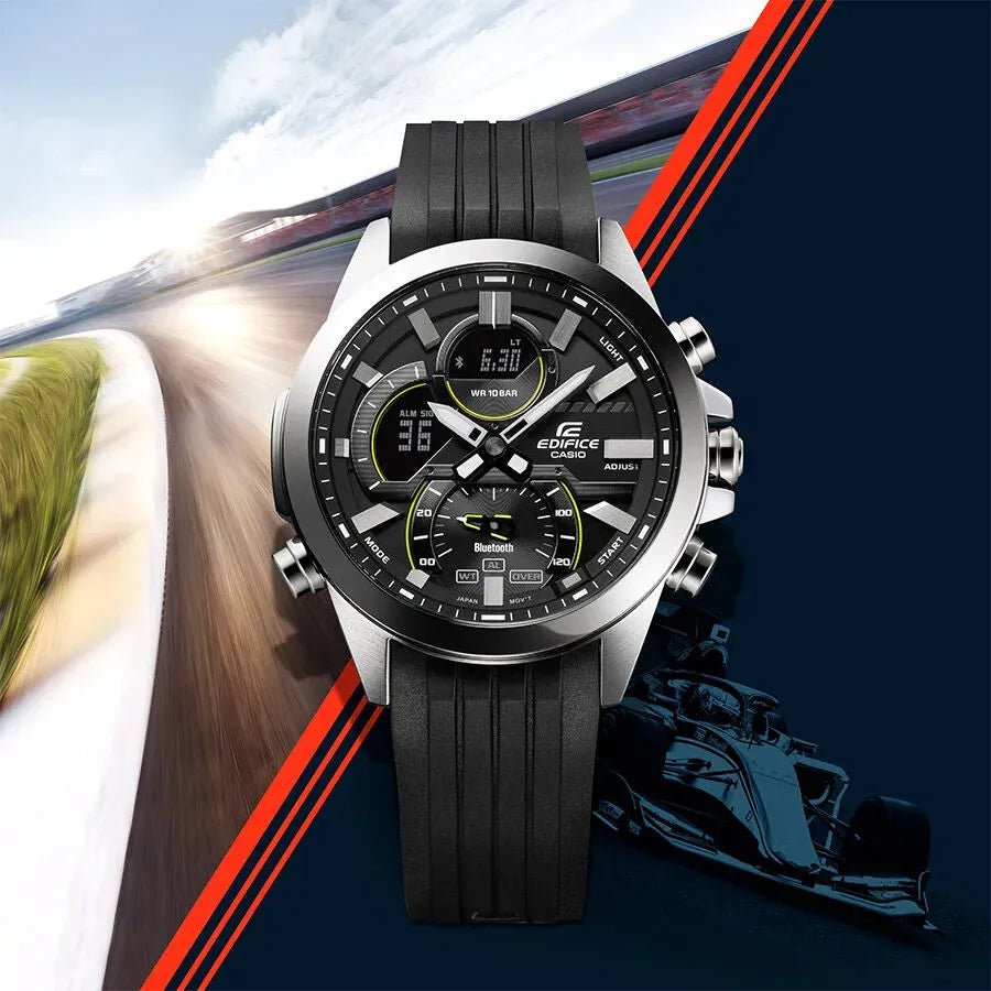 Casio Edifice – ECB - 30P - 1ADF Men's Watch, Resin Band, Black Dial,Bluetooth - Zamana.pk
