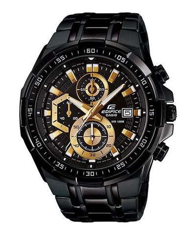 Casio Edifice EFR - 539BK - 1AV Black Dial with Golden Hands Men's Watch - Zamana.pk