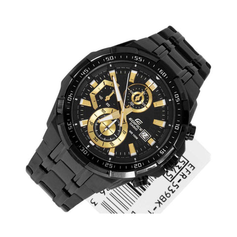 Casio Edifice EFR - 539BK - 1AV Black Dial with Golden Hands Men's Watch - Zamana.pk