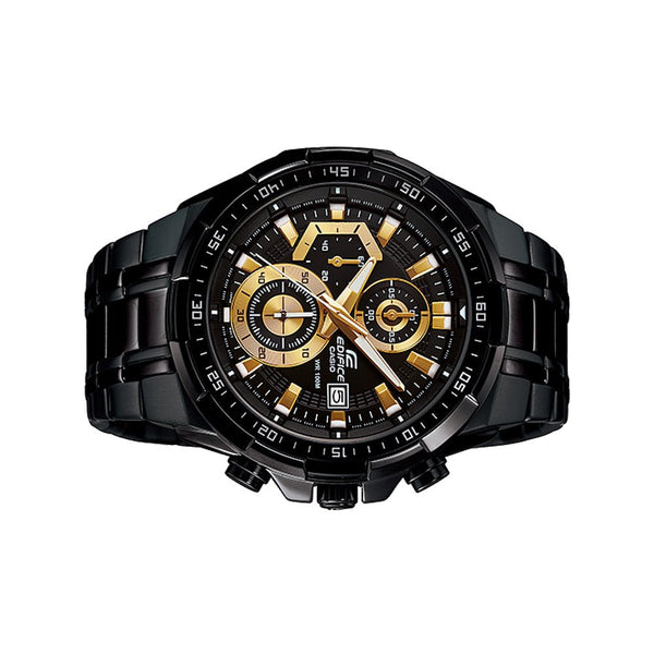Casio Edifice EFR - 539BK - 1AV Black Dial with Golden Hands Men's Watch - Zamana.pk