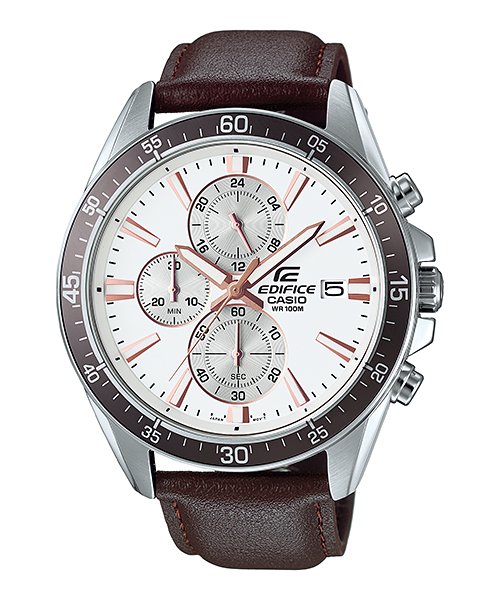 CASIO EDIFICE EFR - 546L - 7A MEN'S CHRONOGRAPH LEATHER STRAP WATCH - Zamana.pk