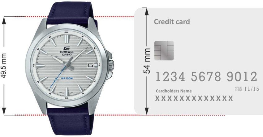 Casio Edifice - EFV - 140L - 7AVUDF Men's Watch, silver Dial, Blue Band - Zamana.pk
