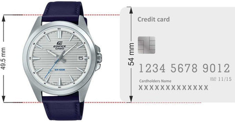 Casio Edifice - EFV - 140L - 7AVUDF Men's Watch, silver Dial, Blue Band - Zamana.pk