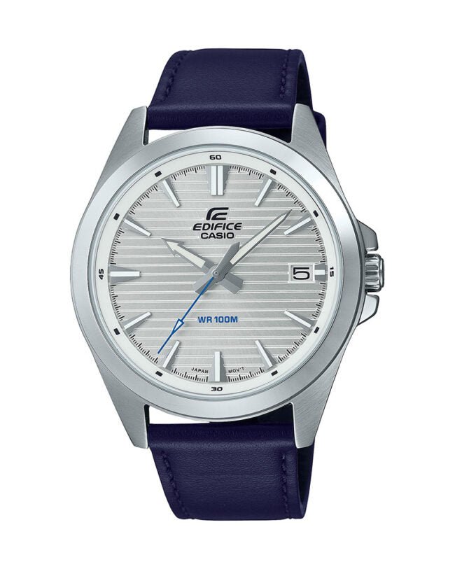 Casio Edifice - EFV - 140L - 7AVUDF Men's Watch, silver Dial, Blue Band - Zamana.pk