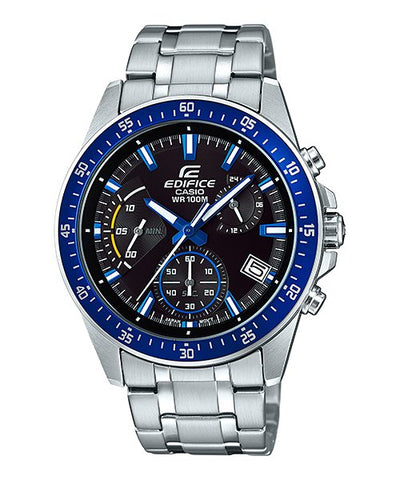 Casio Edifice - EFV - 540D - 1A2 - Stainless Steel Wrist Watch for Men - Black - Zamana.pk