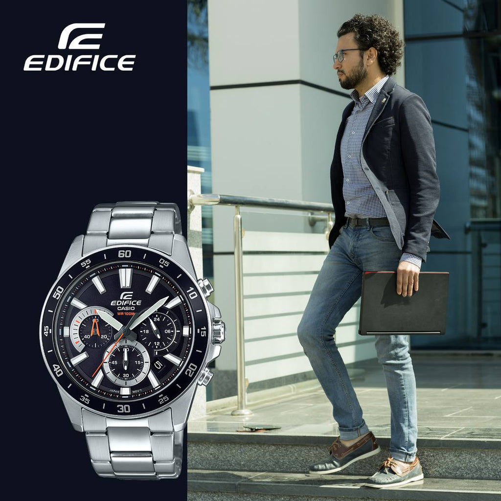 Casio Edifice EFV - 570D - 1AVUDF 100 - meter water resistance Mineral Glass For Men - Zamana.pk