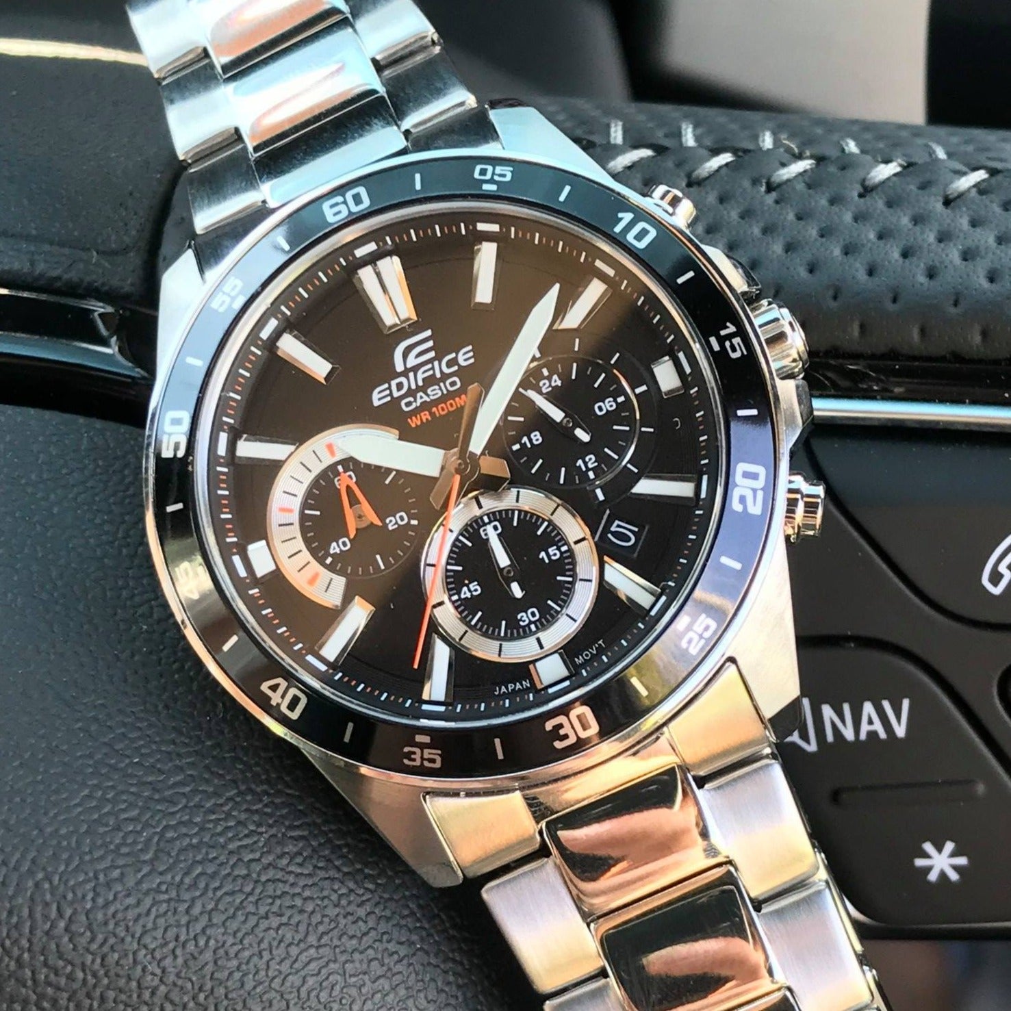 Casio Edifice EFV - 570D - 1AVUDF 100 - meter water resistance Mineral Glass For Men - Zamana.pk Main image