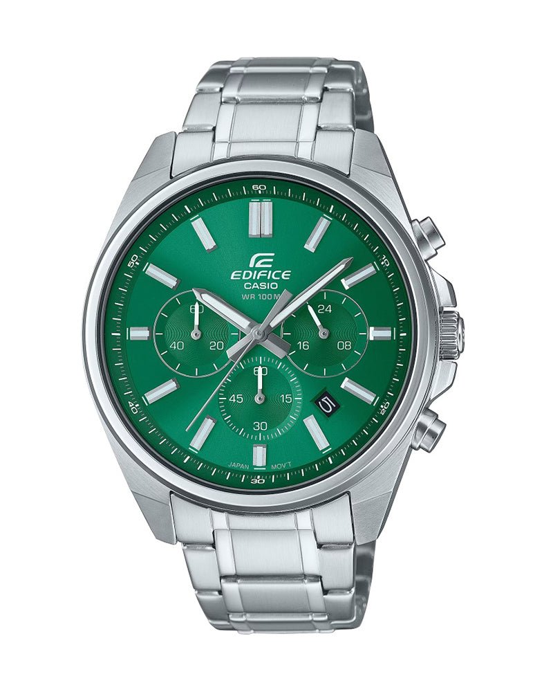 Casio Edifice EFV - 650D - 3AVUDF Chronograph Green Dial Stainless Steel Men's Watch - Zamana.pk Main image