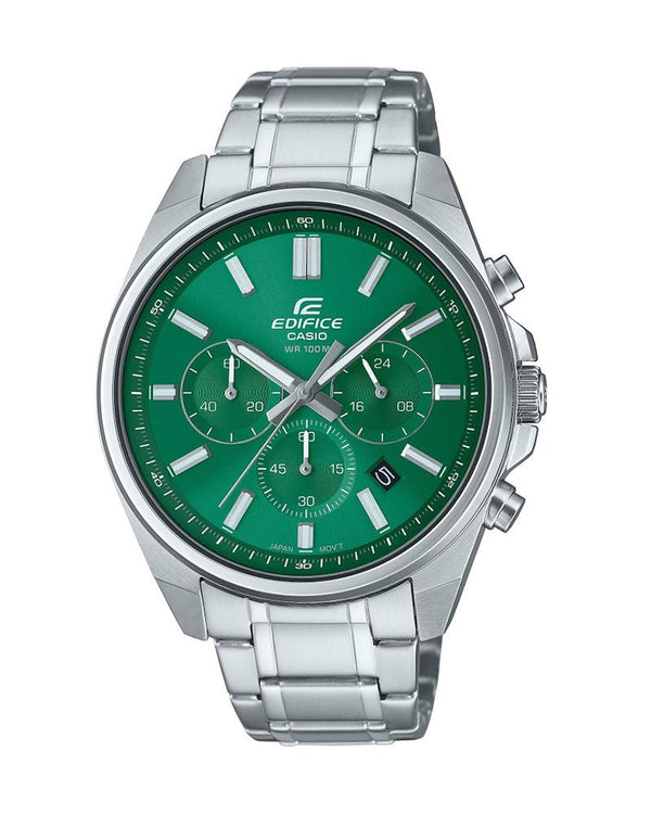 Casio Edifice EFV - 650D - 3AVUDF Chronograph Green Dial Stainless Steel Men's Watch - Zamana.pk