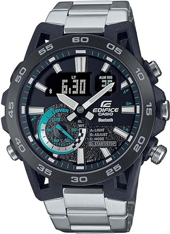 Casio Edifice Men's Watch - ECB - 40DB - 1ADF Men's Watch, Black Dial, Silver Band, Bluetooth - Zamana.pk