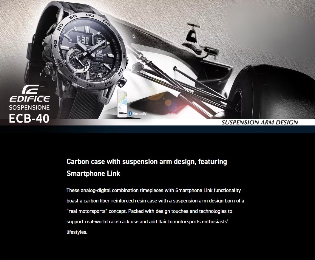 Casio Edifice Sospensione ECB - 40D - 1A Smart Link Men's Watch - Zamana.pk