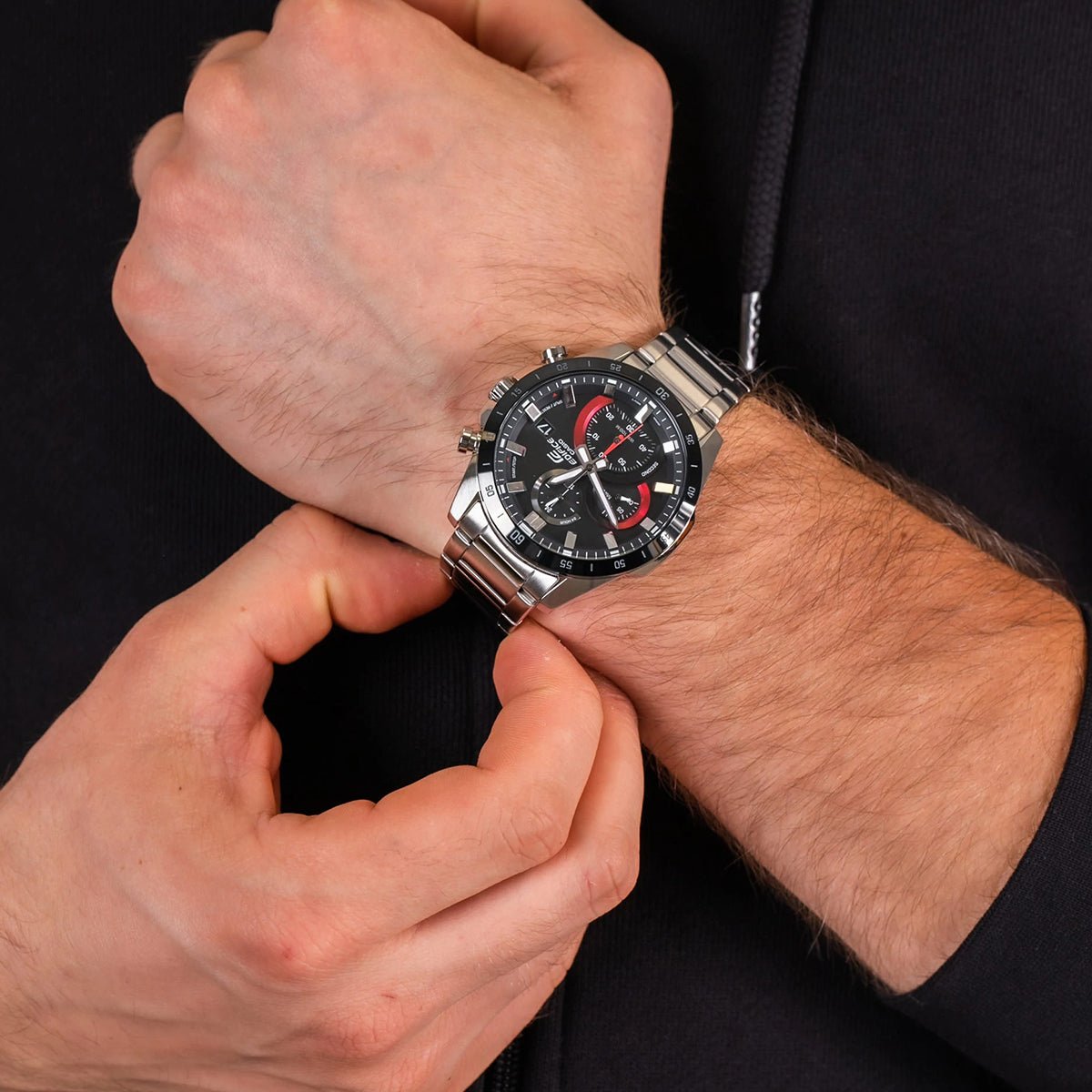 Casio Edifice Stainless Steel Band Watch EFR-571DB-1A1VUDF - For Men Secondary image