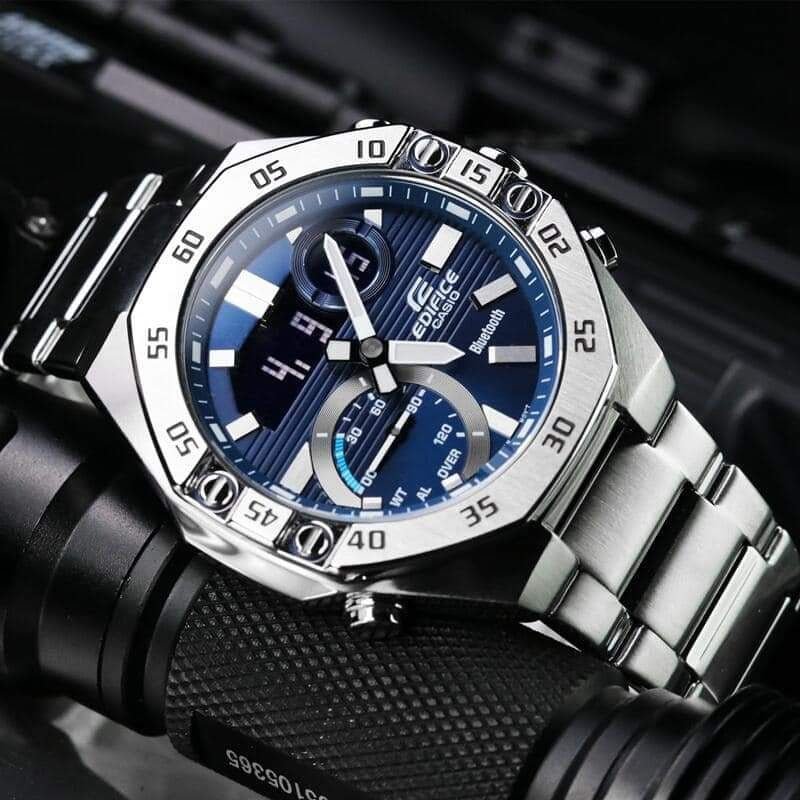Casio Edifice World Time Mobile Link ECB - 10D - 2A Men's Watch - Zamana.pk