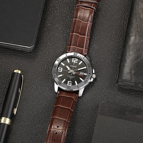 Casio Enticer Analog Black Dial Men's Watch - MTP - VD01L - 1BVUDF - Zamana.pk
