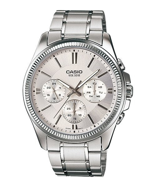 Casio Enticer Chronograph White Dial Men's Watch - MTP - 1375D - 7AVDF - Zamana.pk