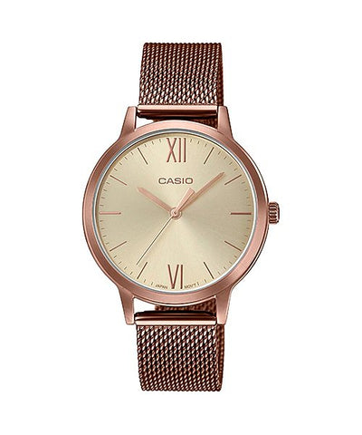 Casio Enticer Ladies Analog Rose Gold Dial Women's Watch LTP - E157MR - 9ADF - Zamana.pk