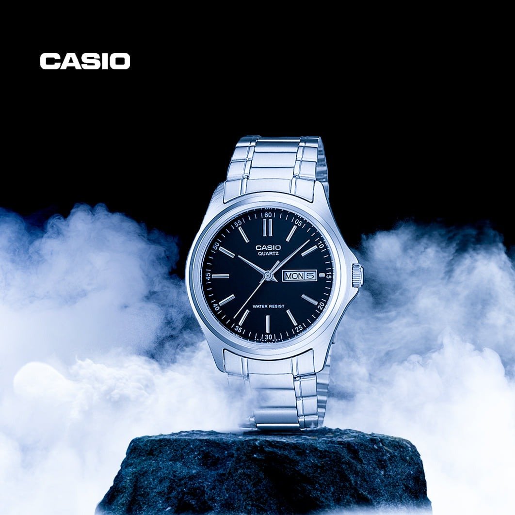 Casio Enticer MTP - 1239D - 1ADF Men Analog Black Dial Men's Watch - Zamana.pk Main image