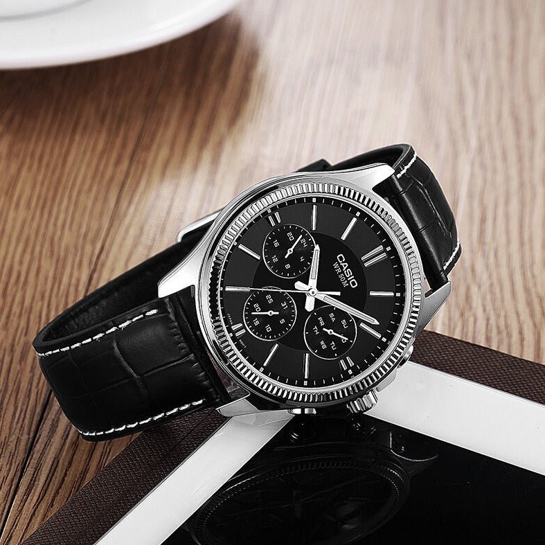 Casio Enticer MTP - 1375L - 1AVDF Black Dial Men's Watch - Zamana.pk Main image