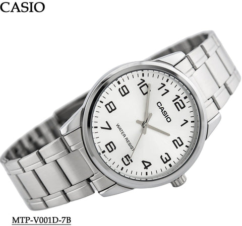 Casio Enticer MTP - V001D - 7BUDFMen Analog Silver Dial Men's Watch - Zamana.pk