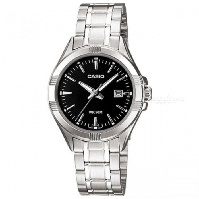 Casio LTP - 1308D - 1AVDF Women's Stainless Steel Analog Date Black Dial Watch - Zamana.pk