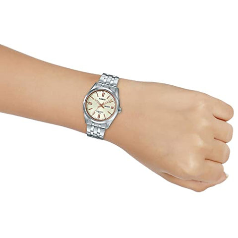 Casio LTP - 1335D - 9AVDF (A1507) Analog Beige Dial Women's Watch - Zamana.pk