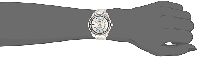 Casio LTP - 1358D - 7A Women's Lamé - Sprinkled Bezel Metal Fashion Silver Dial Watch - Zamana.pk