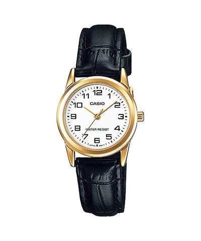 Casio LTP - V001GL - 7BUDF Women's Watch Analogue Leather Black Quartz - Zamana.pk