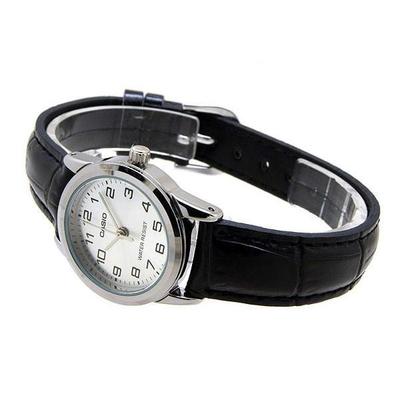 Casio LTP - V001L - 7BUDF Black Leather Watch for Women - Zamana.pk