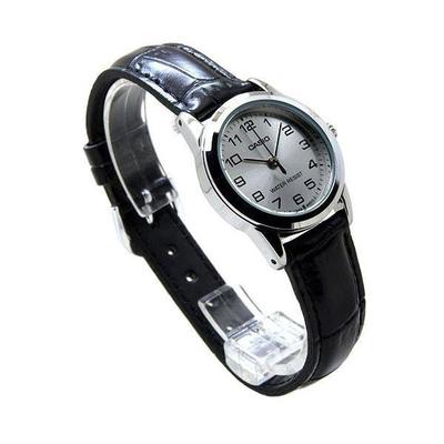 Casio LTP - V001L - 7BUDF Black Leather Watch for Women - Zamana.pk