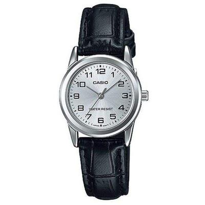 Casio LTP - V001L - 7BUDF Black Leather Watch for Women - Zamana.pk Main image