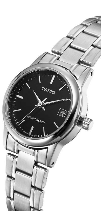 Casio LTP - V002D - 1A Silver Stainless Steel Strap Watch for Women - Zamana.pk