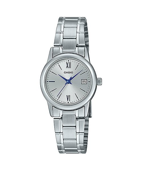 Casio LTP - V002D - 7B3UDF Women's Standard Stainless Steel Silver Dial Date Watch - Zamana.pk