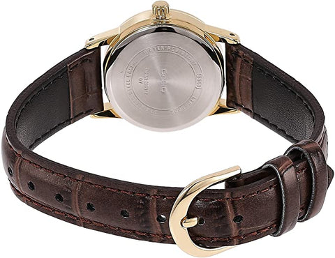 Casio LTP - V002GL - 1B Women's Gold Tone Leather Band Easy Reader Dial Date Watch - Zamana.pk
