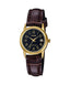 Casio LTP - V002GL - 1B Women's Gold Tone Leather Band Easy Reader Dial Date Watch - Zamana.pk