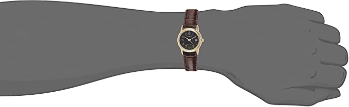 Casio LTP - V002GL - 1B Women's Gold Tone Leather Band Easy Reader Dial Date Watch - Zamana.pk
