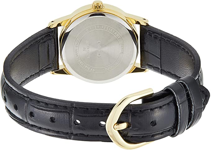 Casio LTP - V002GL - 7B2 Women's Gold Tone Leather Band Easy Reader Dial Date Watch - Zamana.pk