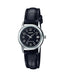 Casio LTP - V002L - 1BUDF Women's Standard Analog Leather Band Black Dial Date Watch - Zamana.pk