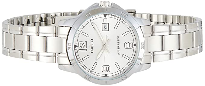 Casio LTP - V004D - 7B2 Women's Dress Stainless Steel Silver Dial Date Watch - Zamana.pk