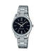 Casio LTP - V005D - 1B Women's Stainless Steel Black Dial 3 - Hand Analog Dress Watch - Zamana.pk